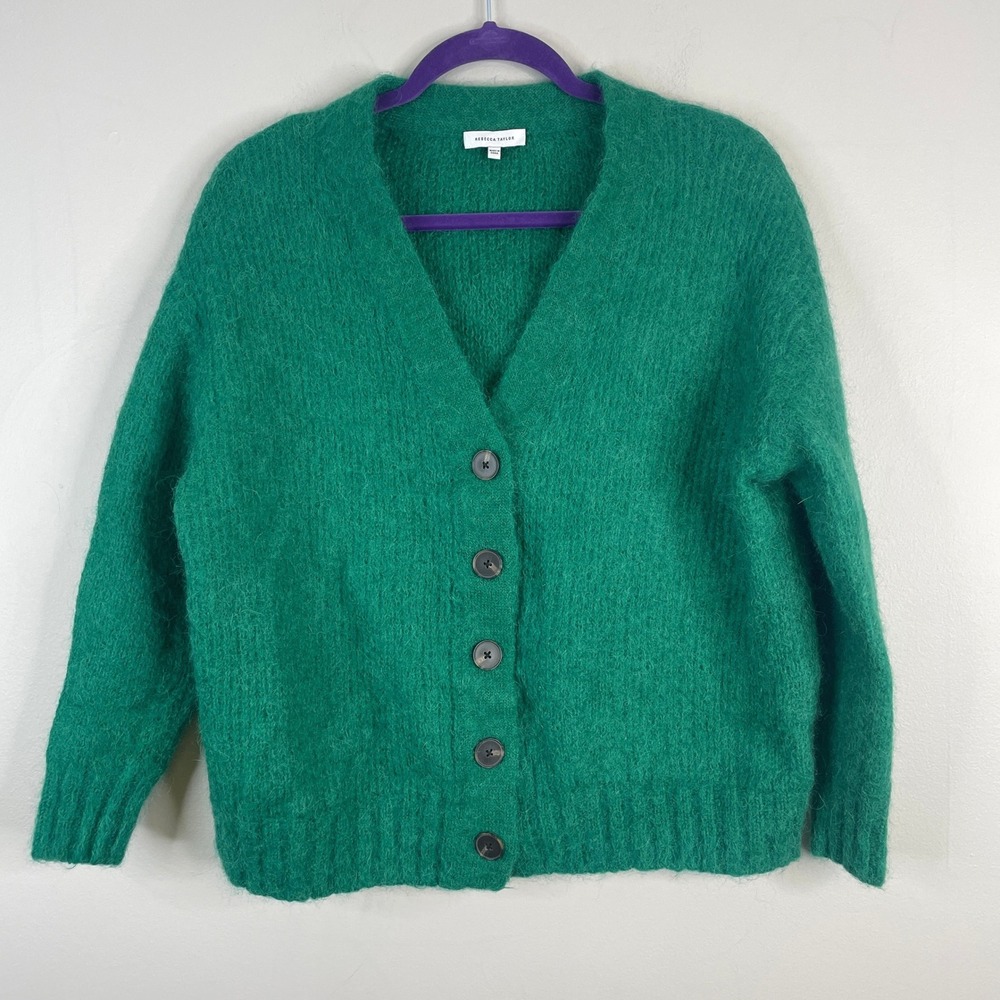 Vintage Fuzzy Mohair Alpaca Cardigan XS Quiet Luxury Baggy Grunge Goblin Comfy